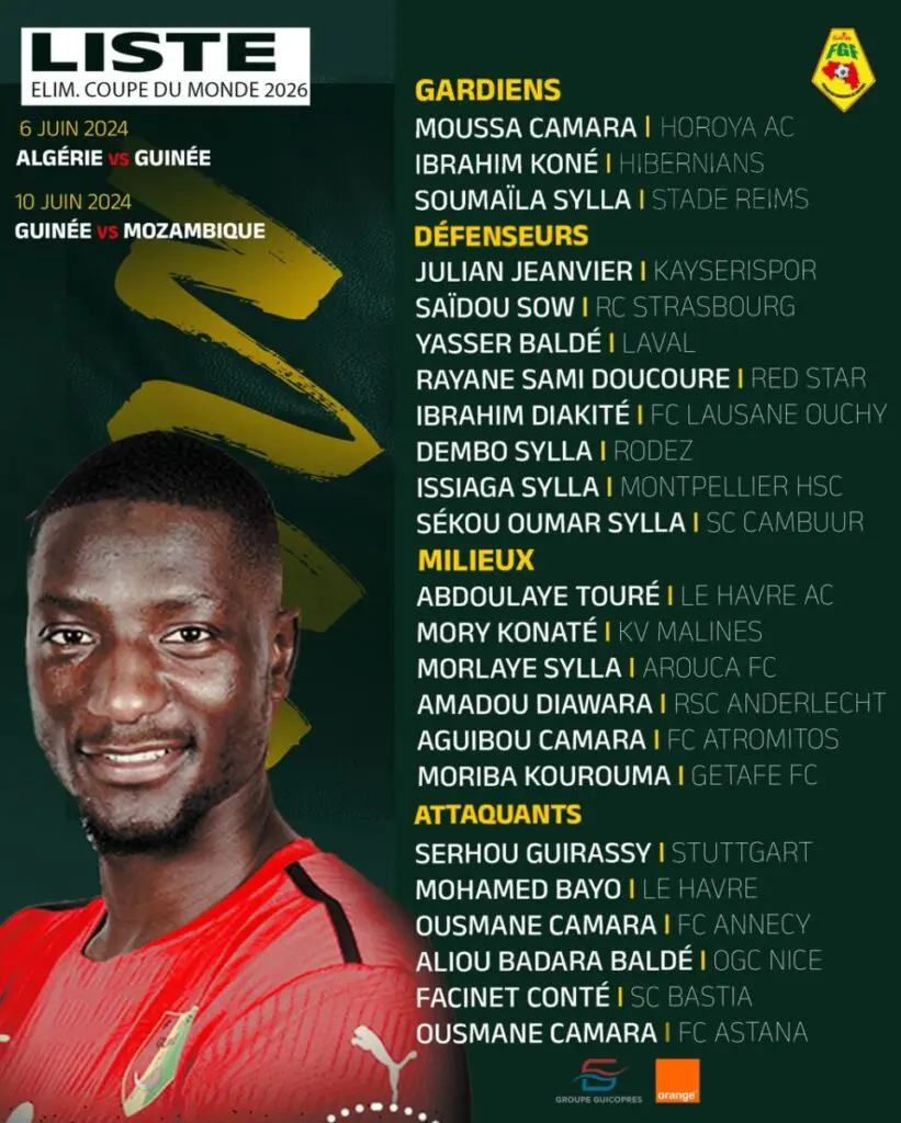 Liste Guinée