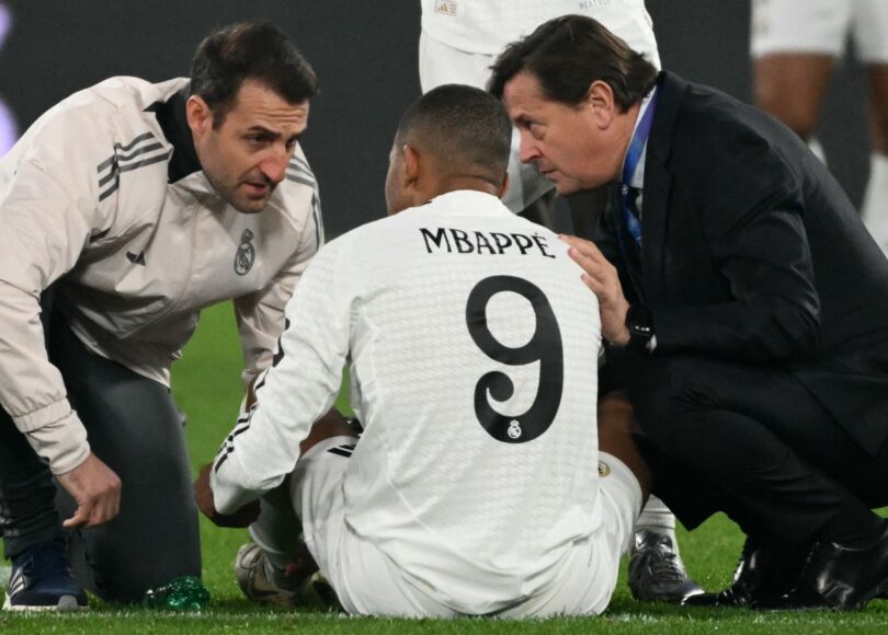 La tuile pour Mbappe sorti sur blessure en premiere periode lors du match de Ligue des champions Atalanta Real Madrid le 10 12 2024 1994661 - OnzedAfrik